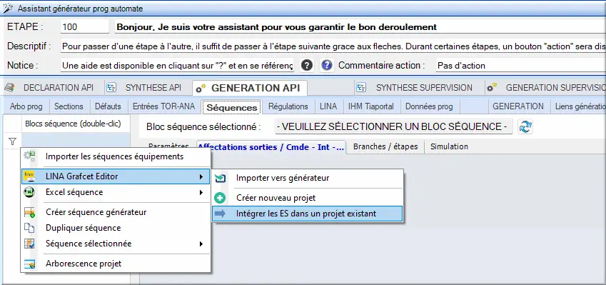 Intégrer E/S dans projet